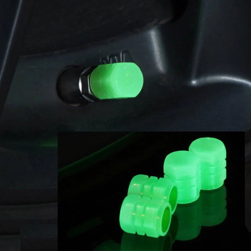 Car Luminous Tire Valve Cap(4 pcs set)Last Day sale 50% off🔥غطاء صمام إطار السيارة المضيء (مجموعة 4 قطع)