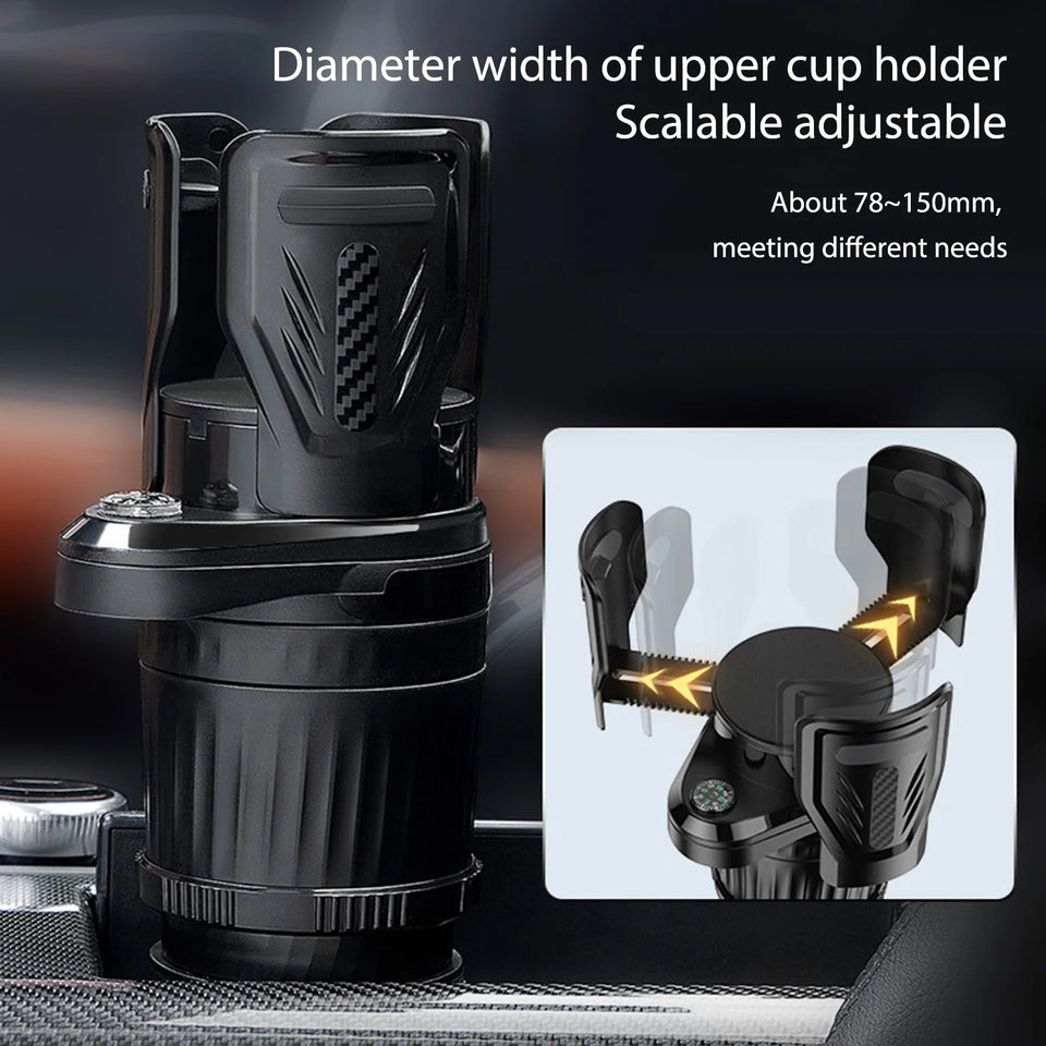 Auto Multifunctional Adjustable 360° Rotation Car Cup Holder Expander